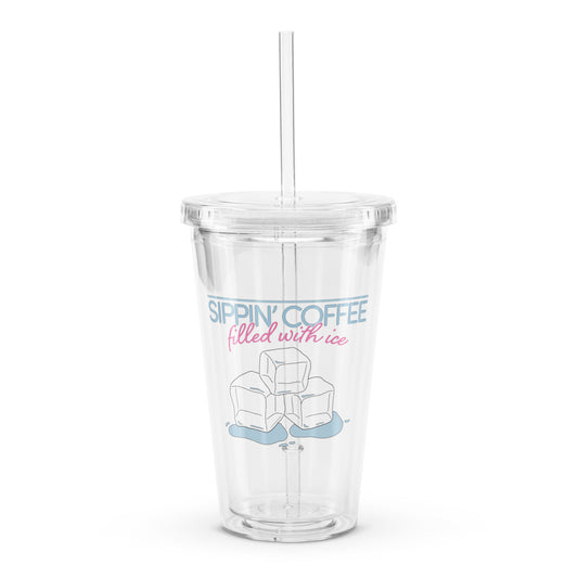 'Sippin' coffee filled with ice' Tumbler - 16 oz.